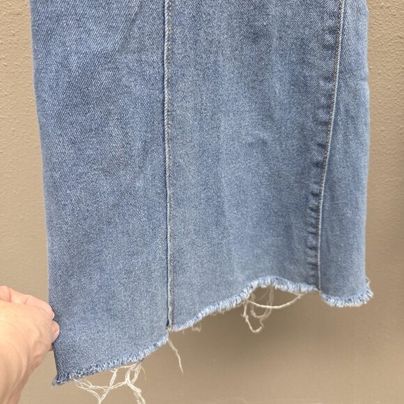 SO Flare Jeans Womens 9 29W Blue Lace Up Front High Waist Frayed Hem Retro Y2K - Picture 3 of 11